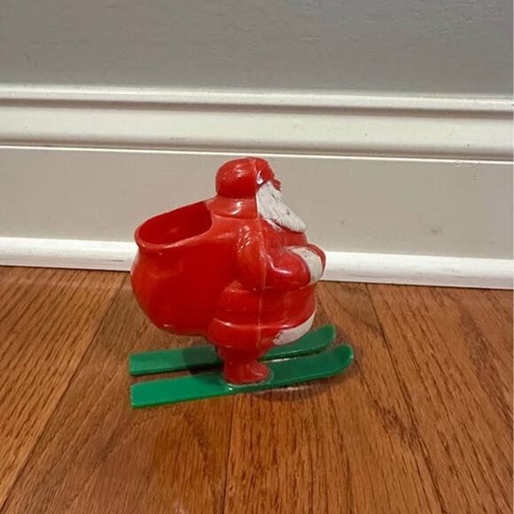 Vintage 50'S MILLER/ROSBRO SANTA ON SKI'S CANDY CONTAINER - Picture 2 of 3
